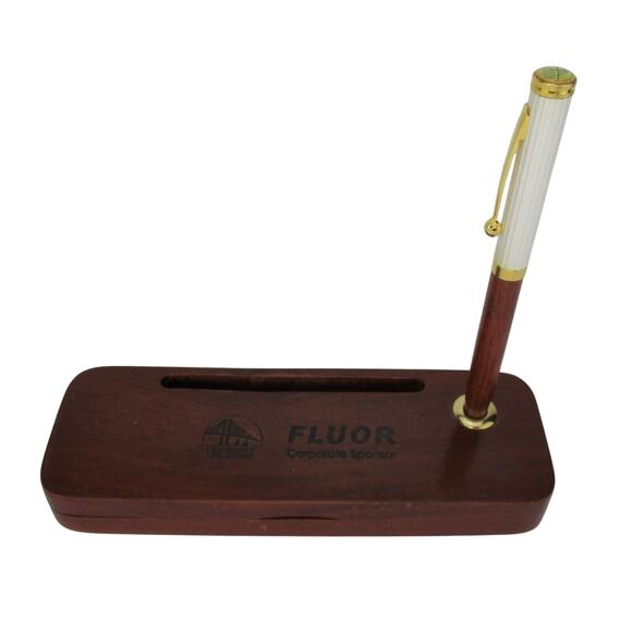 Vintage Fluor Hanford Richland Pen in Wood Box Stand - Leadership Tri-Cities Pen - Picture 2 of 7